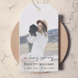 Memorial Keepsake   Informal Script Funeral Favour Gift Tags