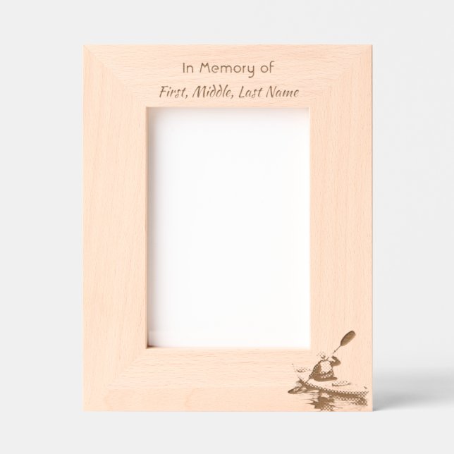 Memorial Keepsake Kayaking Sport  Etched Frames (Front)