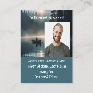 Memorial Keepsake Lake Boat Canoe Wilderness Business Card