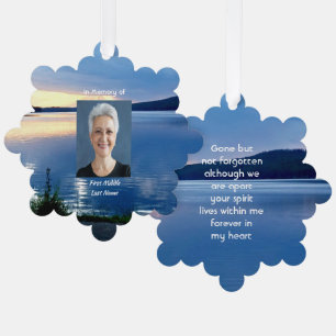 Memorial Keepsake  Lake Sunrise Nature Tree Decoration Card