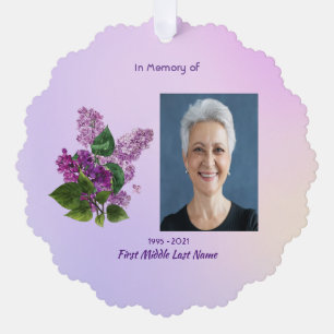 Memorial Keepsake Lilac Garden Flower  Tree Decoration Card