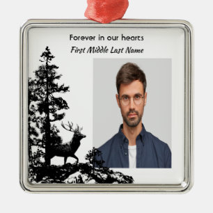Memorial Keepsake Masculine Stag Deer Art Metal Tree Decoration