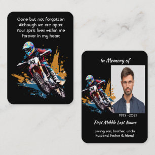 Memorial Keepsake  Motocross Motorcycle Racing  Business Card