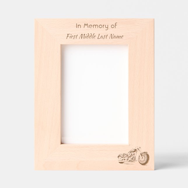 Memorial Keepsake Motorcycle Chopper Etched Frames (Front)