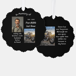 Memorial Keepsake Motorcycle Chopper Tree Decoration Card
