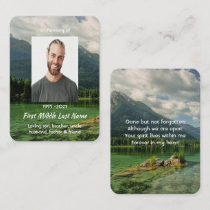 Memorial Keepsake Mountain Lake Landscape Business Card