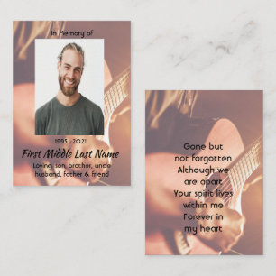 Memorial Keepsake Musician Piano Guitar  Business Card