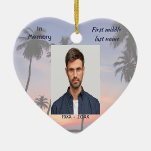 Memorial Keepsake Ocean Sea Tropical Beach  Ceramic Tree Decoration