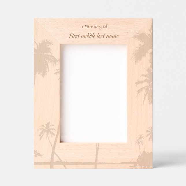 Memorial Keepsake Ocean Sea Tropical Beach Etched Frames (Front)