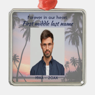 Memorial Keepsake Ocean Sea Tropical Beach  Metal Tree Decoration