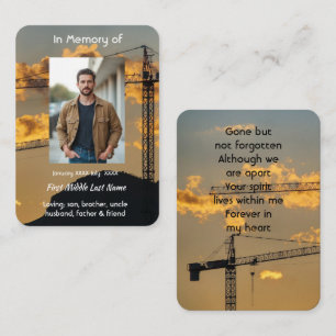 Memorial Keepsake Overhead Bridge Factory Crane Business Card