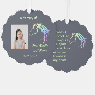 Memorial Keepsake Pastel Horse Art Tree Decoration Card