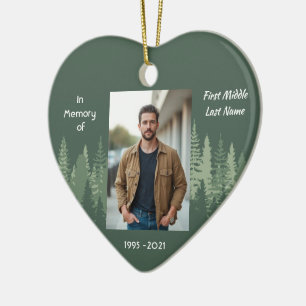 Memorial Keepsake Photo Wilderness Forest Trees Ceramic Tree Decoration