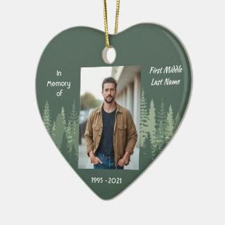 Memorial Keepsake Photo Wilderness Forest Trees Ceramic Tree Decoration