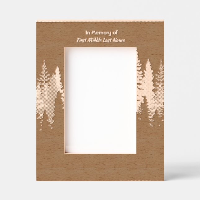 Memorial Keepsake Photo Wilderness Forest Trees Etched Frames (Front)