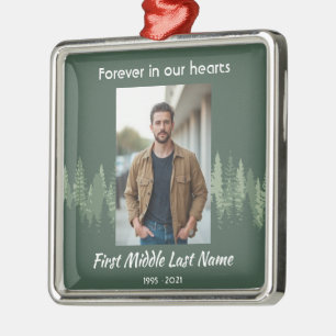 Memorial Keepsake Photo Wilderness Forest Trees Metal Tree Decoration