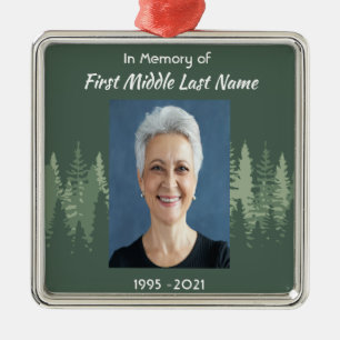 Memorial Keepsake Photo Wilderness Forest Trees Metal Tree Decoration
