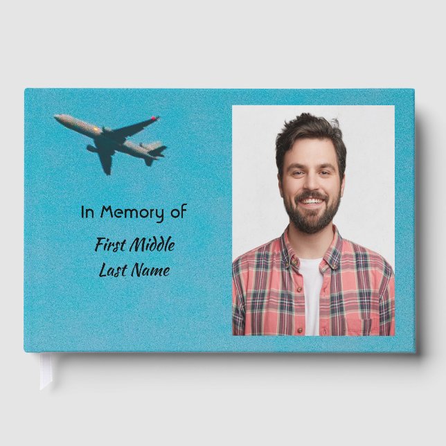  Memorial Keepsake Pilot Aeroplane Flying Guest Book (Front)