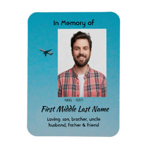  Memorial Keepsake Pilot Airplane Flying Magnet