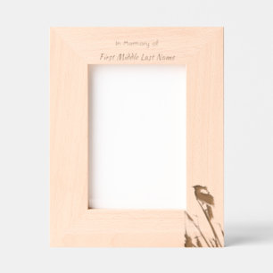 Memorial Keepsake  Red-wing Blackbird Etched Frames
