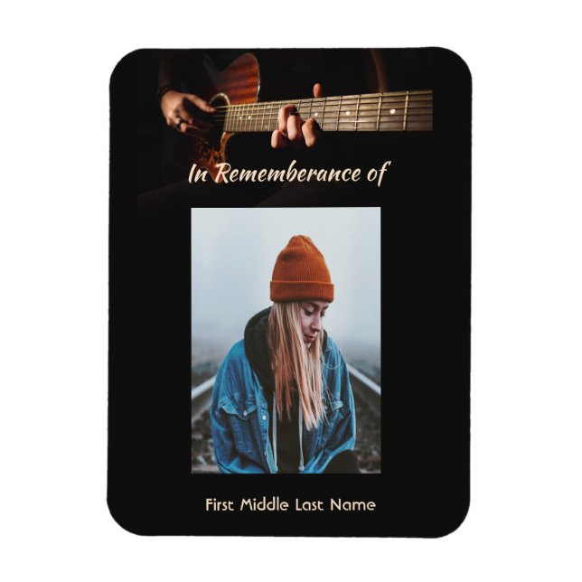Memorial Keepsake Remembrance Music Guitar  Magnet (Vertical)