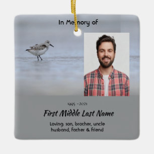  Memorial Keepsake Sandpiper Shore Bird  Ceramic Ornament