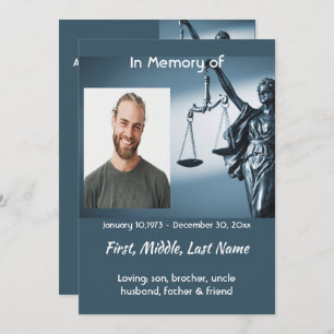  Memorial Keepsake Scales Justice Law Invitation