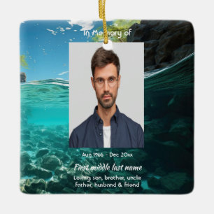 Memorial Keepsake Service Deep Sea Diving Diver Ceramic Ornament