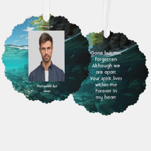 Memorial Keepsake Service Deep Sea Diving Diver Tree Decoration Card