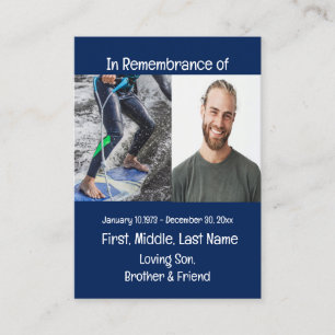 Memorial Keepsake Skateboarding Business Card