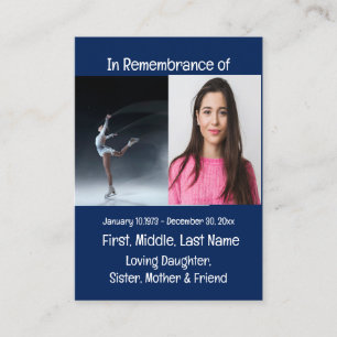Memorial Keepsake Skating Skater Skates Business Card