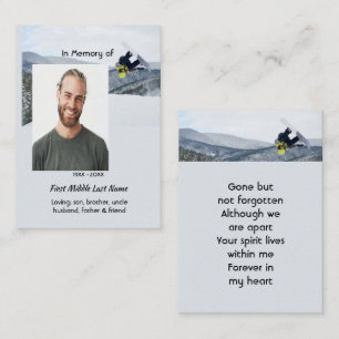 Memorial Keepsake Snowboarding Winter Calling Card