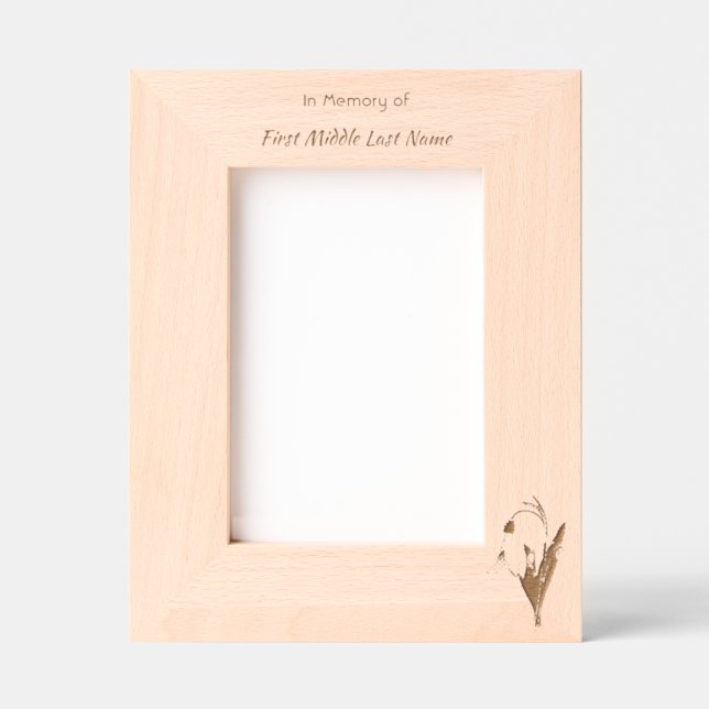 Memorial Keepsake  Snowdrop Flowers Etched Frames (Front)
