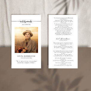 Memorial Keepsake Spanish Funeral Photo Bookmark 
