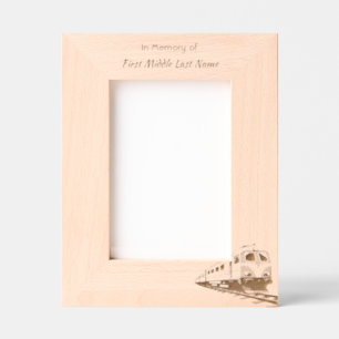 Memorial Keepsake Train Rail Tram Railway Etched Frames