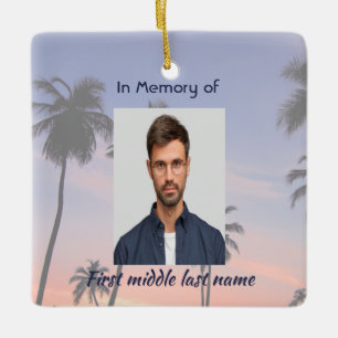 Memorial Keepsake Tropical Beach Ceramic Ceramic Ornament