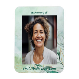 Memorial Keepsake  Watercolor Foliage  Magnet