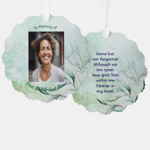 Memorial Keepsake Watercolor Foliage Tree Decoration Card