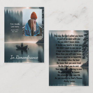 Memorial Keepsake Wilderness Lake Canoe Business Card