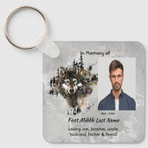 Memorial Keepsake Wolf Wolves Animal art Key Ring