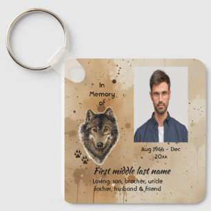 Memorial Keepsake Wolf Wolves Animal Key Ring