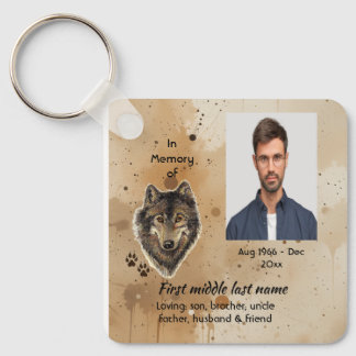 Memorial Keepsake Wolf Wolves Animal Key Ring