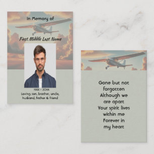 Memorial Keepsakes Pilot Airplane Sunset Business Card