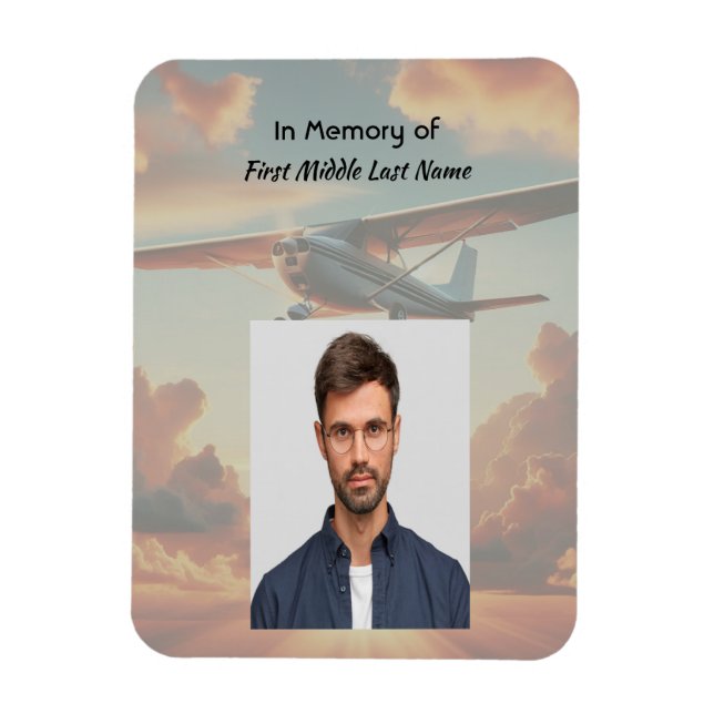  Memorial Keepsakes Pilot Airplane Sunset Magnet (Vertical)