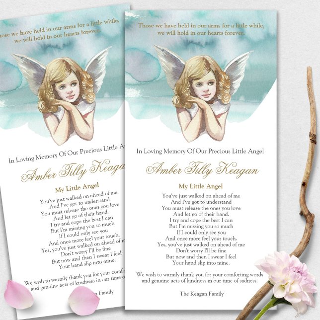 Memorial Loss Angel Wings Funeral Thank You Cards (funeral thank you cards, bereavement, elegant, simple, celebration of life, sympathy card)