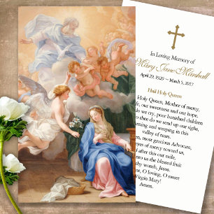 Memorial Loss Annunciation Prayer Sympathy Cards