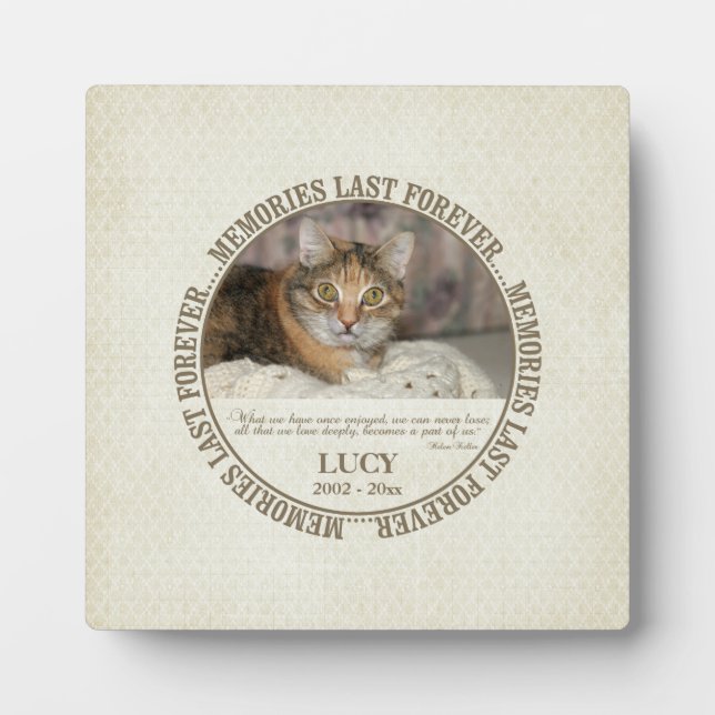 Memorial - Loss of Cat - Custom Photo/Name Plaque (Front)