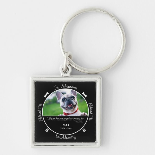 Memorial - Loss of Dog Custom Photo/Name Key Ring (Front)