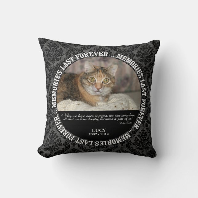 Memorial - Loss of Pet Custom Photo / Name Cushion (Front)