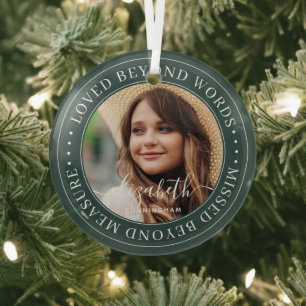 Memorial Loved Beyond Words Elegant Chic Glass Tree Decoration